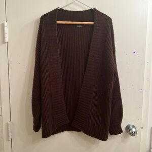 Naadam wool and cashmere open cardigan in brown, XS